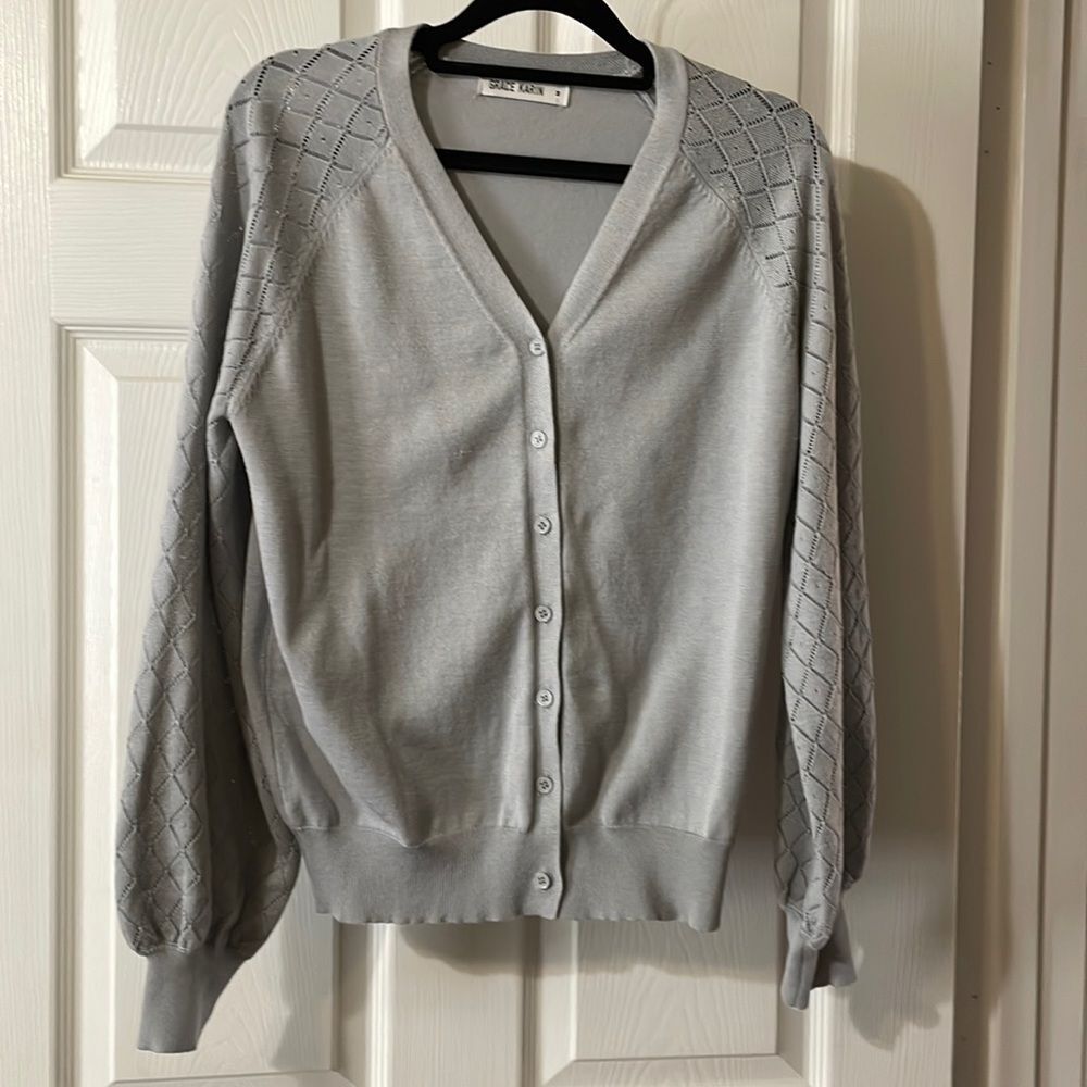 Grace Karin gray cardigan size‎ M